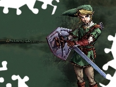 tarcza, miecz, Legend Of Zelda, elf, postać