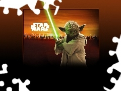 laser, zielony, Star Wars, Yoda, Frank Oz