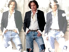 pasek, jeansy, Johnny Depp