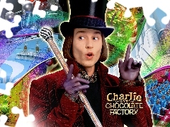bajka, cylinder, Charlie And The Chocolate Factory, Johnny D