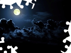Chmury, Noc, Księżyc