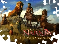 napis, dzieci, The Chronicles Of Narnia, centaur, lew