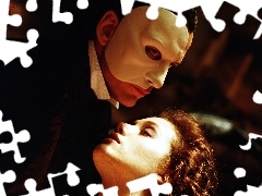 aktorzy, maska, Phantom Of The Opera, biała
