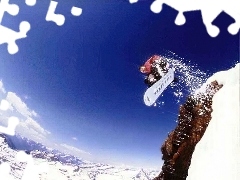 snowboardzista, śnieg, Snowbording, deska