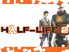 logo, mężczyzna, postacie, Half Life 2, kobieta