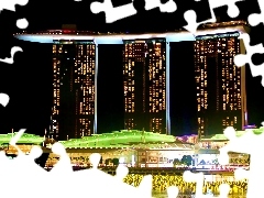 Zielona, Noc, Singapur, Dekoracja, Marina Bay Sands