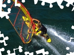 żółta deska, Windsurfing