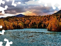 Jesień, Rzeka, Góry, Las