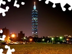 Światła, Noc, Taipei 101, Tower