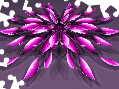Kwiat, Purpurowy, Grafika, 3D