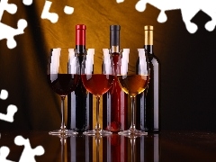 Butelki, Kieliszki, Wino