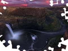 Rzeka Palouse River, Wyżyna Kolumbii, Wodospad Palouse Falls, Stany Zjednoczone, Skały, Stan Waszyngton