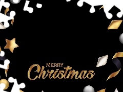Ozdoby, Merry Christmas, Czarne tło, Napis