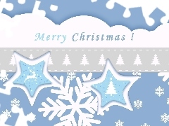 Gwiazdki, Niebieskie tło, Życzenia, Merry Christmas, Boże