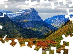 Kolorowe, Góry Skaliste, Montana, Jesień, Park Narodowy Gl