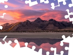 Góry Wasatch, Wielkie Jezioro Słone, Stan Utah, Great Salt Lake, Jezioro, Zachód słońca, Stany Zjednoczone