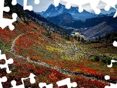 Mount Shuksan, Jesień, Ścieżka, Dolina, Chain Lakes Loop,