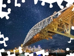 Most, Australia, Niebo, Gwiazdy, Sydney Harbour Bridge, Sydn