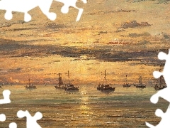 Hendrik Willem Mesdag, Malarstwo, Morze, Zachód słońca, 