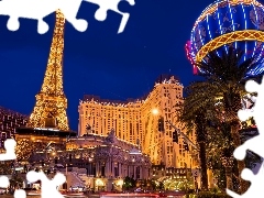 Palmy, Paris Las Vegas, Stan Nevada, Wieża Eiffla, Hotel, L