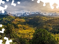 Góry, Stany Zjednoczone, Lasy, Drzewa, San Juan Mountains, Kolorado