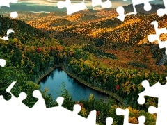 GĂłry Adirondack, Jezioro, Stany Zjednoczone, Kolorowe, Stan Nowy Jork, Lasy, JesieĹ, Drzewa