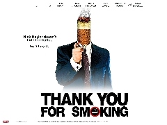 zapalniczka, papieros, garnitur, Thank You For Smoking, Aaron Eckhart, plakat
