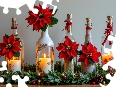 Åšwiece, ÅšwiÄ…teczne, Kwiaty, Gwiazda betlejemska, Butelki