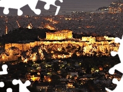 Oświetlony, Akropol, Grecja