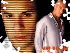 biała koszula, ciemne oczy, Vin Diesel