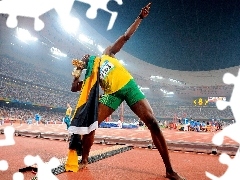 Flaga, Stadion, Usain Bolt, Jamajki, Lekkoatleta