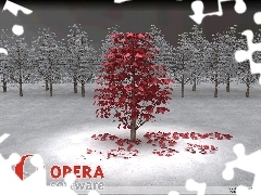grafika, las, Opera, drzewa