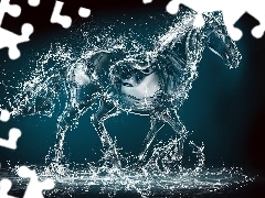 Koń, Woda, Abstrakcja