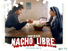 stół, Ana Reguera, Nacho Libre, sałatka, Jack Black