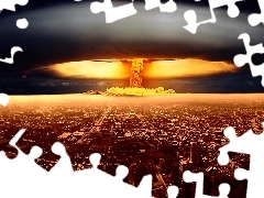 Miasto, Atomowej, Wybuch, Bomby