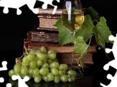 Winogrona, Stare, Zielone, Listki, Wino, Książki
