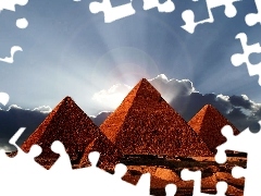 Chmury, Słońce, Piramidy