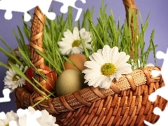 Margerytki, Jajka, Wielkanoc, Koszyk