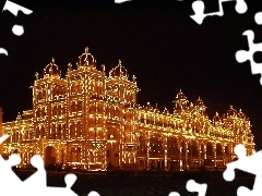 Światła, Indie, Mysore, Pałac