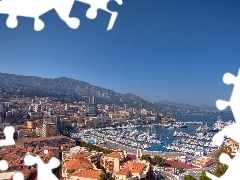 Marina, Wybrzeże, Panorama, Monako