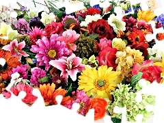Hiacynty, Gerbery, Róże, Bukiet, Lilie, Kwiatów