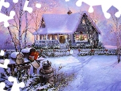 Zima, domek, Boże Narodzenie