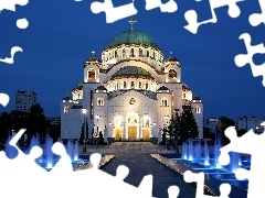 Belgrad, Saint Sava, Świątynia, Serbia, Fontanny