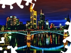 Panorama, Most, Niemcy, Miasta, Frankfurt