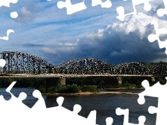 Rzeka, Most kolejowy im. Ernesta Malinowskiego, Polska, Chmury, Toruń
