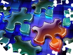 Puzzle, 3D, Elementy