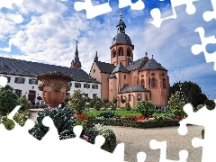 Hesja Seligenstadt, Ogród, Kościół, Niemcy, Klasztor