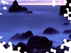 Morze, Kamienie, Wieczór, Skały