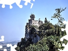 Skały, Ruiny, San Marino, Akacje, Zamek