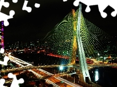 Światła, Noc, Sao Paulo, Most